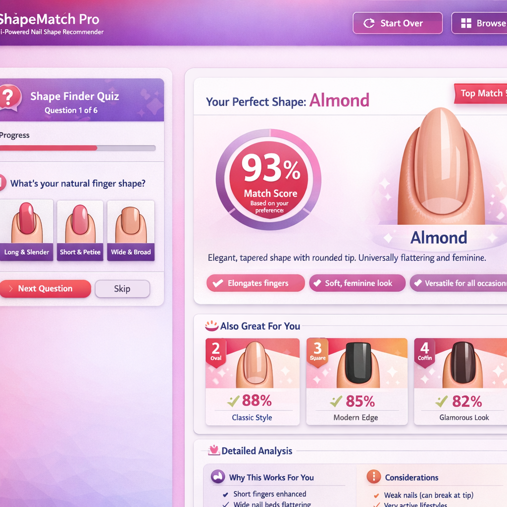 What nail shape makes your fingers look longer and thinner